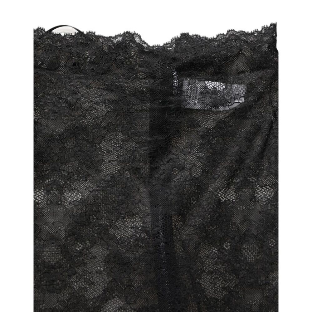 Dolce & Gabbana Black Floral Lace High Waist KneeLength Women's Skirt - Picture 4 of 4